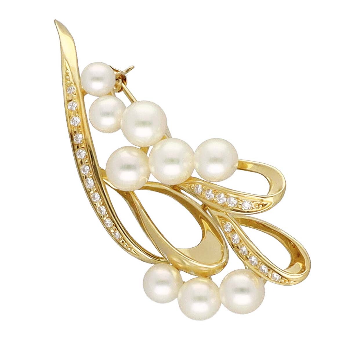 MIKIMOTO Pearl Diamonds brooch