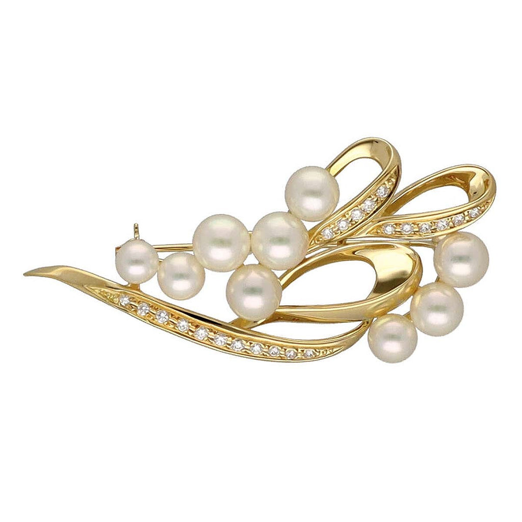 MIKIMOTO Pearl Diamonds brooch
