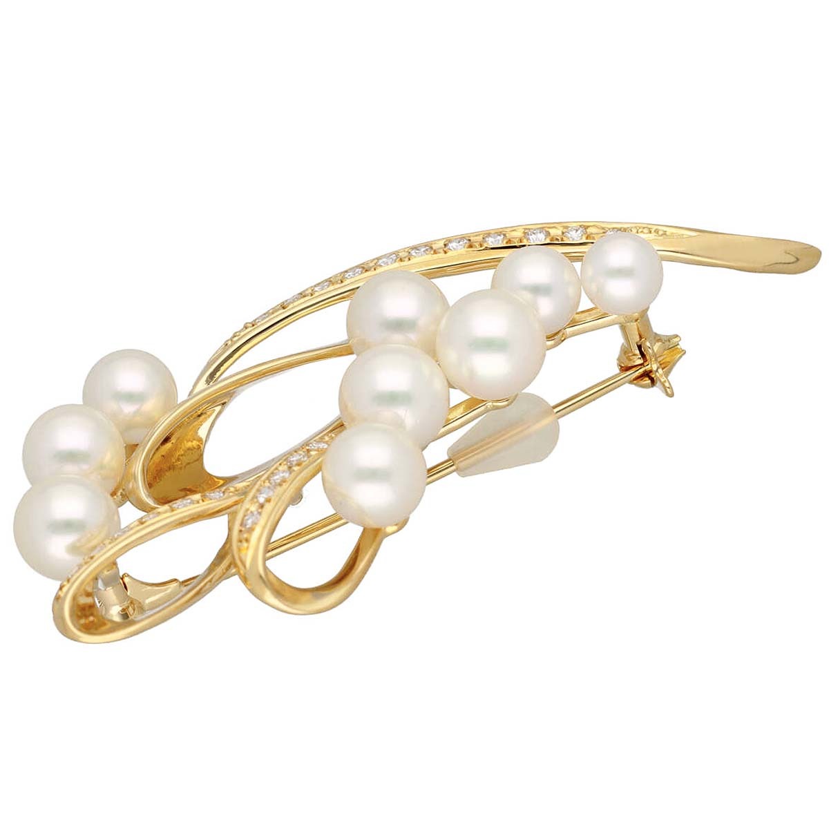 MIKIMOTO Pearl Diamonds brooch