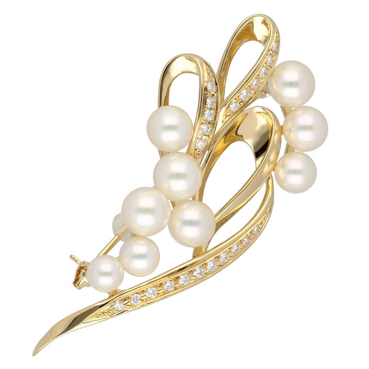 MIKIMOTO Pearl Diamonds brooch